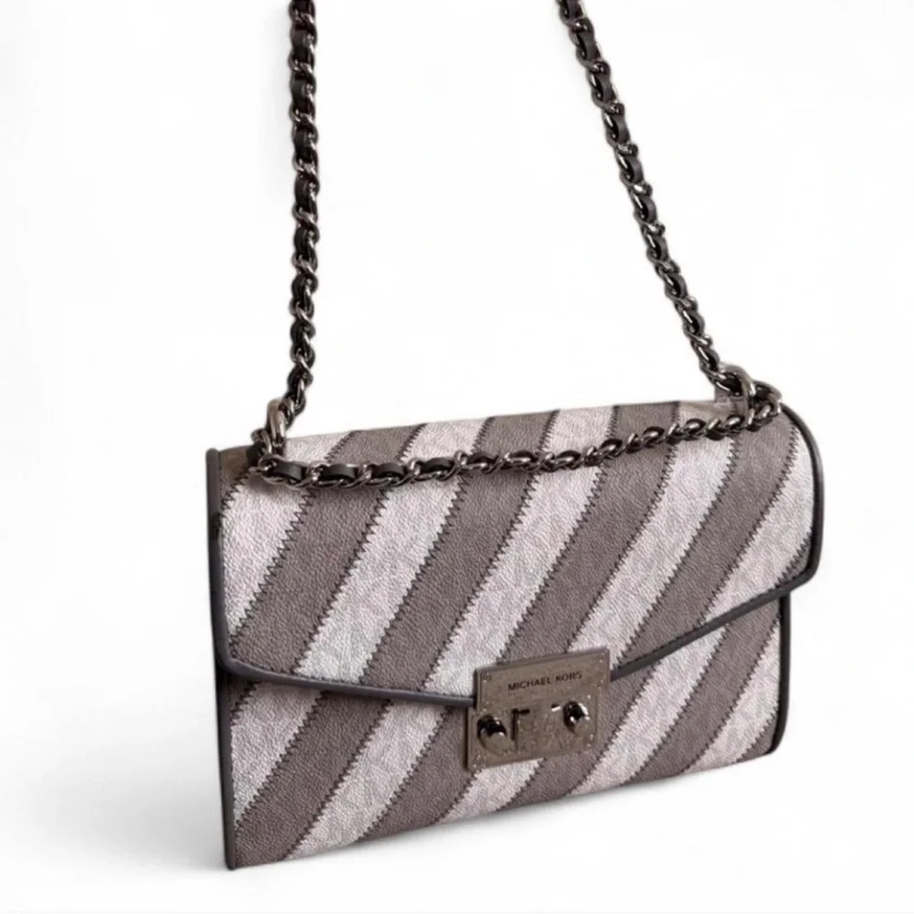 NWT ~ MICHAEL Michael Kors ‘Rose’ Two-Tone-Chain-Link Crossbody Shoulder Bag